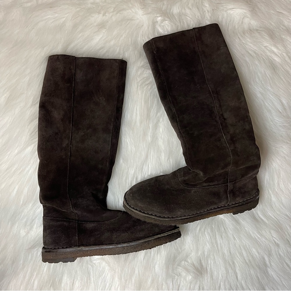 Vince Suede Knee High Boots Brown